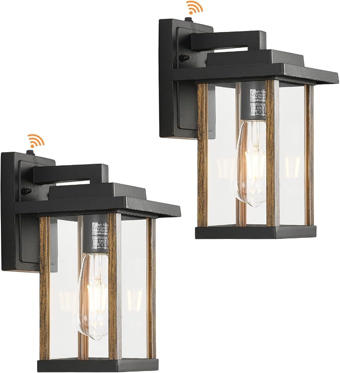 Outdoor Wall Sconce, Dusk to Dawn Outside Porch Light Fixture 2 Pack