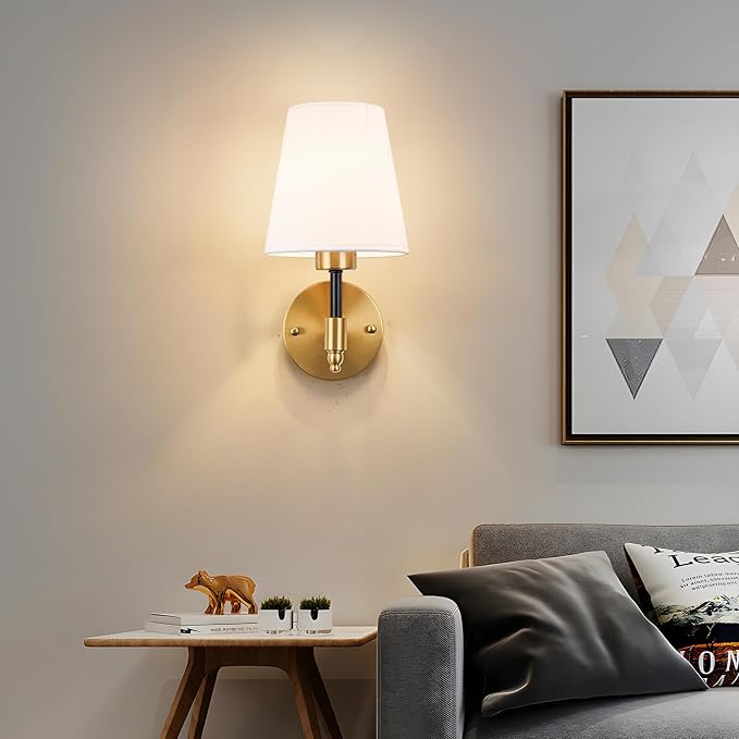 Peel and Stick Wall Sconces, Stick On Wall Sconce Set of 2, Battery Operated Wireless Adhesive Wall Lights, Corn Bulb with 10000mAh Battery, Easy Install for Bedroom Living Room Wall Decor