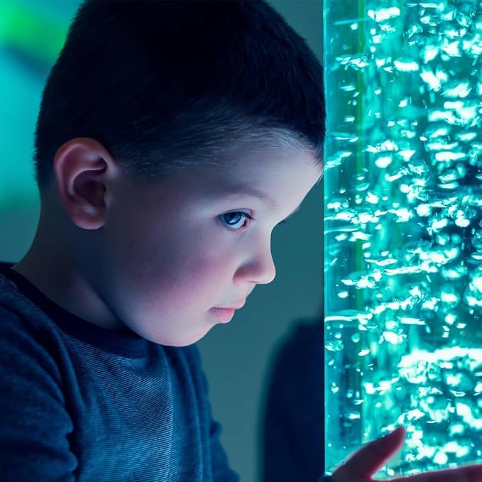 CALOVER 4FT Sensory Fish Bubble Tube Lamp – Soothing Aquarium Night Light for Calming Autism & ADHD, Stress Relief for Kids, Adults, Relaxing Home Décor