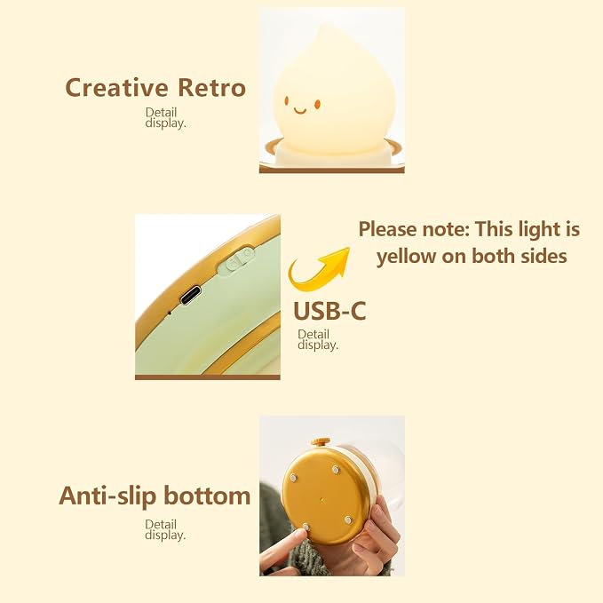 Campfire Chibi Flame Night Light, Retro Amber Lamp with Dimming Feature for Camping, Smoko Light, Gift, Party, Room Decor(Retro Flame Lamp)