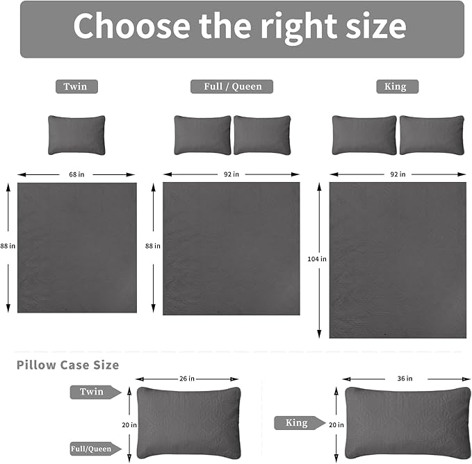 Easy-Going King Size Reversible Quilt Set with 1 Quilt and 2 Pillow Shams, Soft Bed Quilt Cover, Water Resistant Lightweight Microfiber Bedspread, Stain Resistant, Olive Leaf-Gray/Light Gray