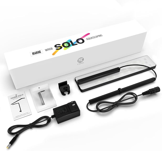 FZONE Solo Series Nano LED Aquarium Marine Reef Light, Smart App-Controlled and Dimmable, for Rimmless Saltwater and Reef Coral Tanks