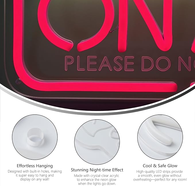 On Air Neon Sign - 5V USB power supply, low power consumption for Wall Decor, Podcast Decor, Video live, game live,LED Neon Signs, Wall Decor (Red)