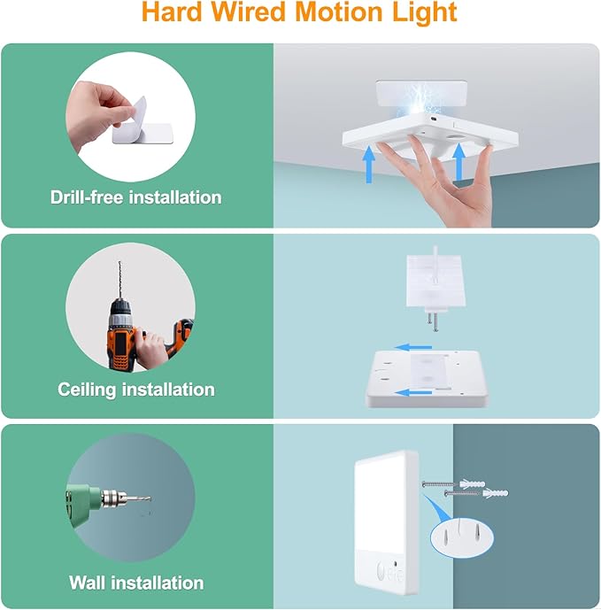 Motion Sensor Ceiling Light, 7000mAh Rechargeable Closet Light with Remote,2800K/4000K/6000K and Dimmable, Magnetic Wireless Shower Lamp for Bathroom|Stairs| Hallway(2PCS)