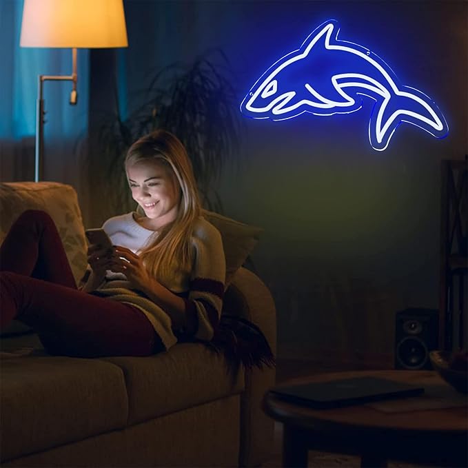 Shark Neon Signs for Wall Decor,Led Neon Light for Live Room, Bedroom, Christmas Birthday Party Gift