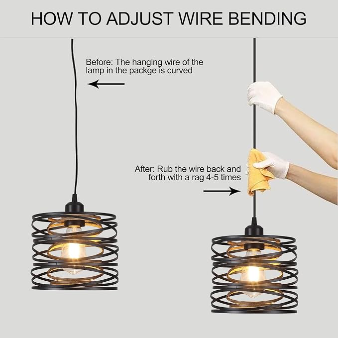 Pendant Light, Kitchen Island Hanging Light Fixtures Wood Farmhouse Metal Pendant Lighting for Dining Room Bedroom Bar Office, Industrial Black, 1 Pack