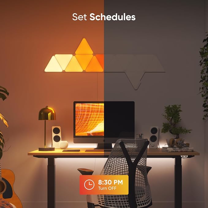 Nanoleaf Shapes Triangle Lights, Smart RGBW LED Wall Light Panels, 7PK | Compatible with Alexa Google Assistant, Home Wall Decor for Living Room with Music Sync, Smarter Kit