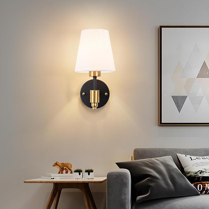 Peel and Stick Wall Sconces, Stick On Wall Sconce Set of 2, Battery Operated Wireless Adhesive Wall Lights, Corn Bulb with 10000mAh Battery, Easy Install for Bedroom Living Room Wall Decor