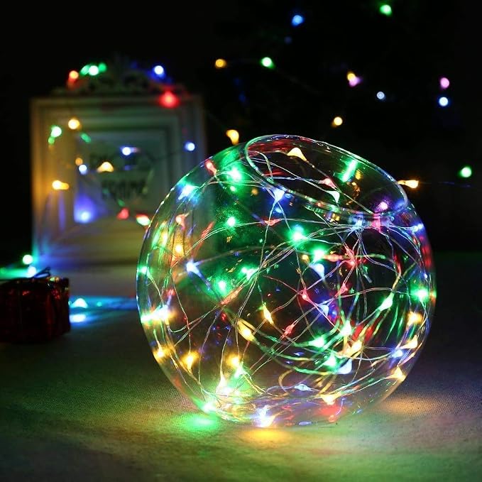 YKB 6 Pack Fairy Lights Battery Operated with 20 Mini LEDs on 6.6FT Copper Wire, LED Starry String Lights Powered by 2xCR2032(Incl) Batteries, for Wedding Holiday Halloween Christmas Decor Multicolor