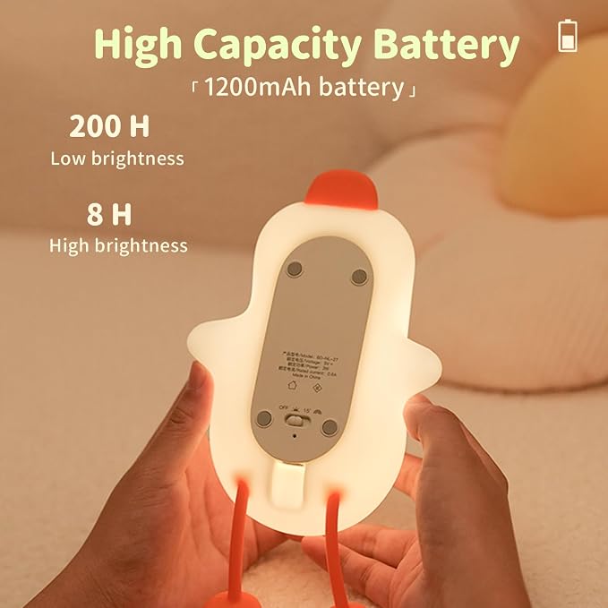 Goose Night Light, Cute LED Lamp, Silicone Dimmable Nursery Nightlight for Kids, Rechargeable Bedside Touch Lamp, Funny Office Desk Light and Home Decor(Goose)…