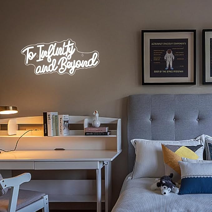 To Infinity and Beyond Neon Sign, Led Light Neon Signs for Wall Decor,Anime To Infinity and Beyond Neon Lights for Bedroom Men Cave Party Decor, Birthday Christmas Gifts for Boys and Girls