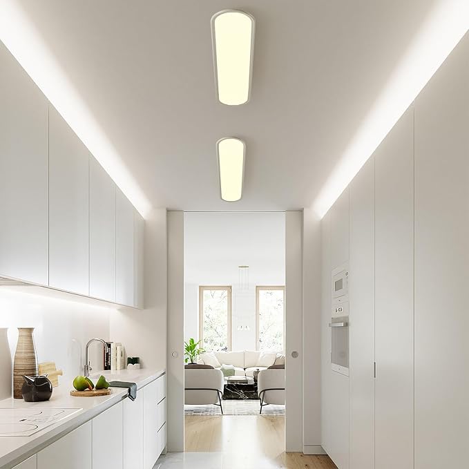 27.6-Inch Dimmable LED Linear Ceiling Light, 36W Low Profile | Ultra-Thin White Fixture with APP & Remote, 3000K-6500K, 10%-100% Brightness for Kitchen, Bedroom, Hallway and Study