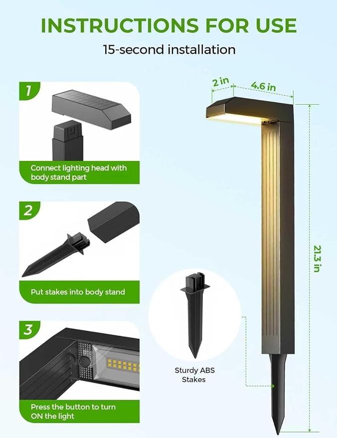 COXSENI Solar Pathway Lights Outdoor,3 Color Temperatures,20 LEDs,8 Pack | Clear Tempered Glass Solar Panel,IP65 Waterproof,Bright Led Landscape Lighting,Yard,Walkway,Driveway,Patio,Lawn,Auto On Off