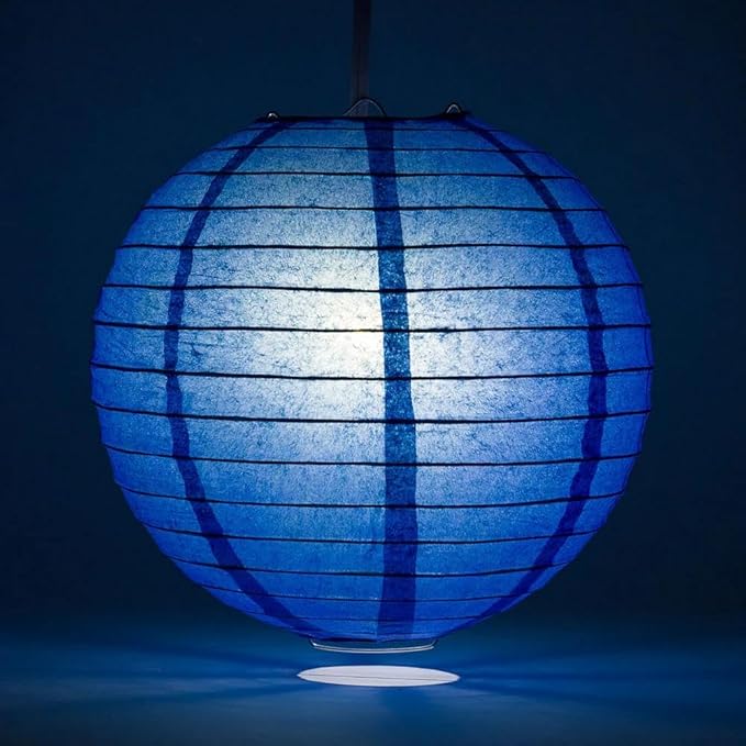 16 Pack Navy Blue Paper Lanterns with Lights Included 6" /8" /10" /12" Hanging Decorative Chinese Paper Lantern for Wedding DIY Graffiti Baby Shower Birthday Party Decorations