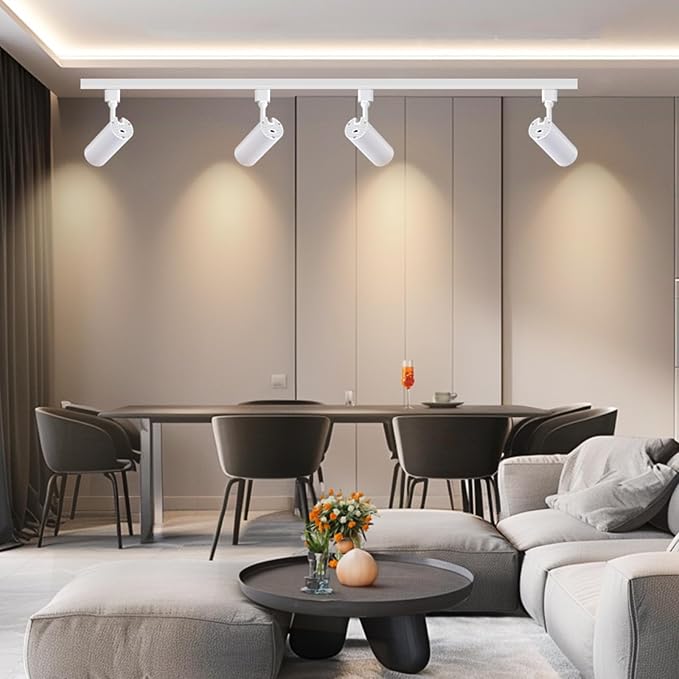 20W LED H Track Lighting Heads, 3-Color, Black, Pack of 8 | Dimmable, 3000K 4000K 6000K Adjustable, CRI90+ 1900lm 24° Beam H Track Lighting Fixtures Ceiling for Kitchen, Living Room