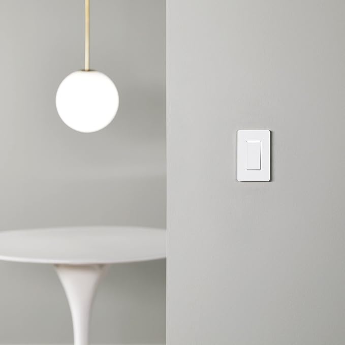 Amazon Basics Smart Light Switch, Single Pole, Compatible with Alexa Only, Voice Control, Schedule, 2.4 GHz Wi-Fi, No Hub Required, Easy to Install, White (Pack of 2)
