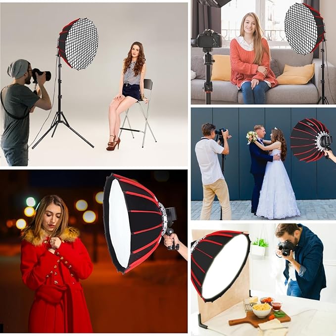 21in/55cm 60W Handheld LED Softbox Light with Rechargeable Battery/Grid/Light Stand, Dimmable Color Temperature for Studio Outdoor Portrait Products Photography Live Streaming Video Recording
