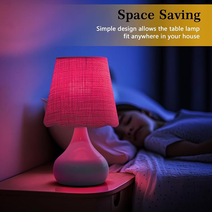 Cordless Table Lamp Rechargeable, Light Blue Mini Cute Table Lamp for Nightstand, Battery Operated Small Table Lamp for Small Spaces for Kitchen Counter, Bookshelf, Bedside, Bedroom, Living Room