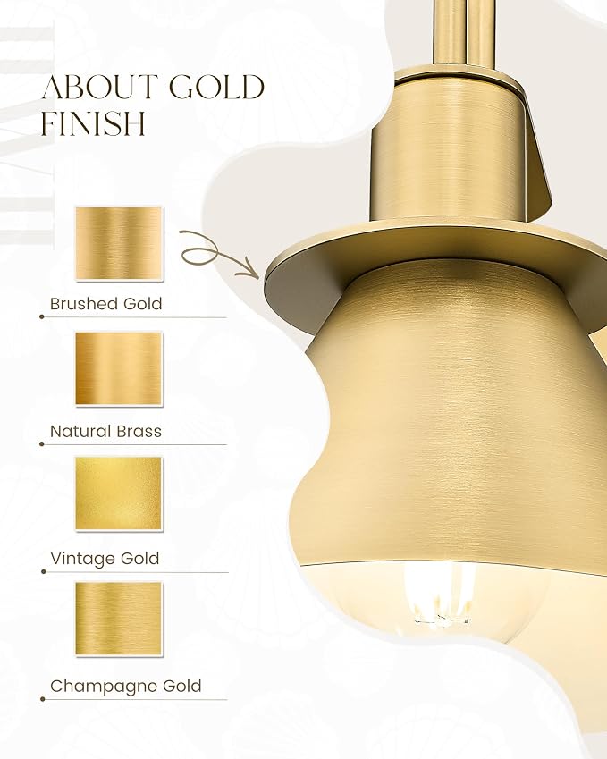 Wall Sconces Set of 2, HWH 1-Light Gold Bathroom Light Fixtures, Modern Barn Wall Lamp with Metal Shade, Indoor Wall Sconce Lighting for Bedroom Kitchen, Gold Finish, 5HZG56B-2 BG
