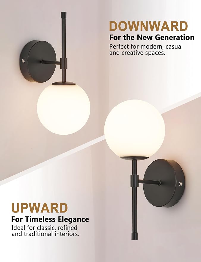 Battery Operated Wall Sconces, Matte Black 3 Color Dimmable Set of 2