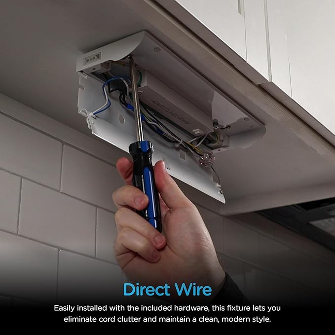 Enbrighten 12 inch Hardwired Under Cabinet Lights, 880 Lumens, Five White Settings from (2700K-6500K), Full Range Dimmable, Under Counter Light, Linkable Under Counter Lights for Kitchen 82920-T1