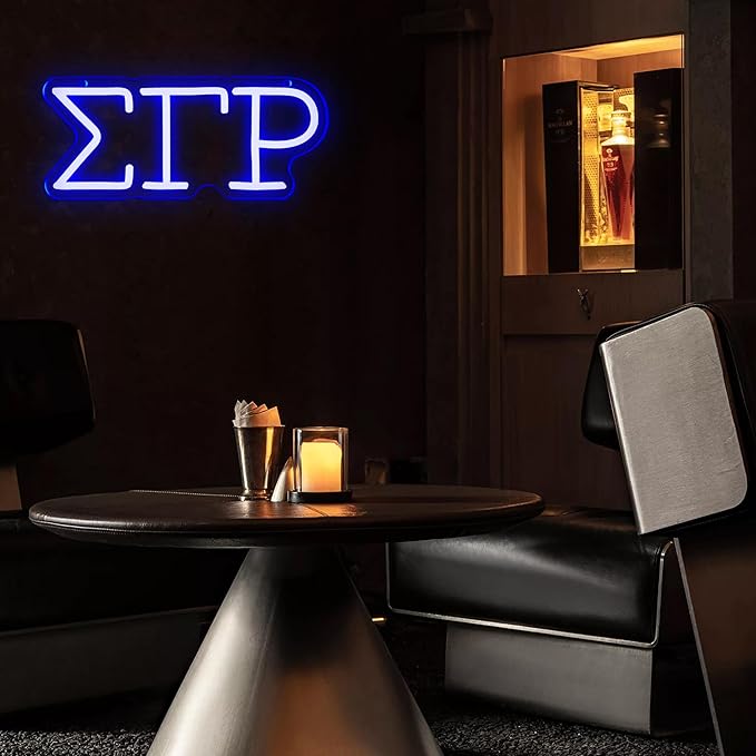 Sigma Gamma Rho Neon Light Sign, Dimmable LED Sorority Greek Lettering 11.8 x 5.1 in, Elegant Sorority Neon Signs Wall Decor for Girls Kids Room Bedroom Bar Birthday Gifts (Blue)
