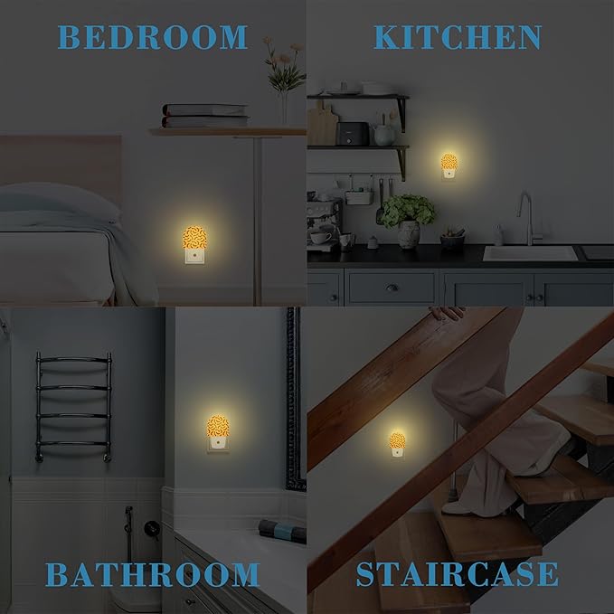 Plug in Night Lights Halloween Bats Night Light with Dusk to Dawn Sensor Night Light for Kid Girls Boys Women Men Room Decor, Hallway, Kitchen, Bathroom, Nursery, Stairs