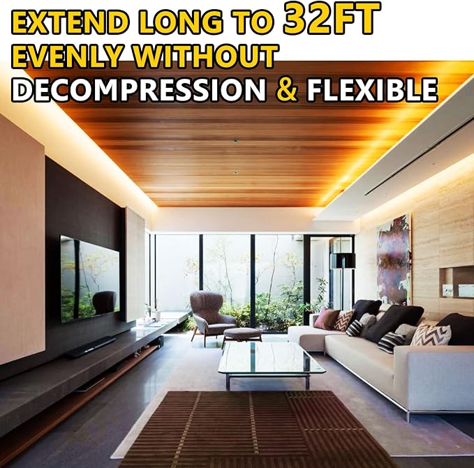 EMITEVER COB LED Strip Lights Warm White 2700K,UL 24V,8.2ft 1200LEDs | Ra 90+,IP30,3W/ft,305+Lumens/ft,5 Year Warranty(Power Supply Sold Separately)for bedroom,living room,kitchen