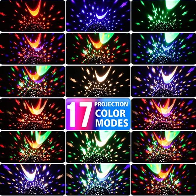 Star Projector Night Lights for Kids - Fun Gifts for 1-4-6-14 Year Old Girls Night Light Projector Rotating Star Sky Moon Light Projector for Kids Bedroom Decor -Pink