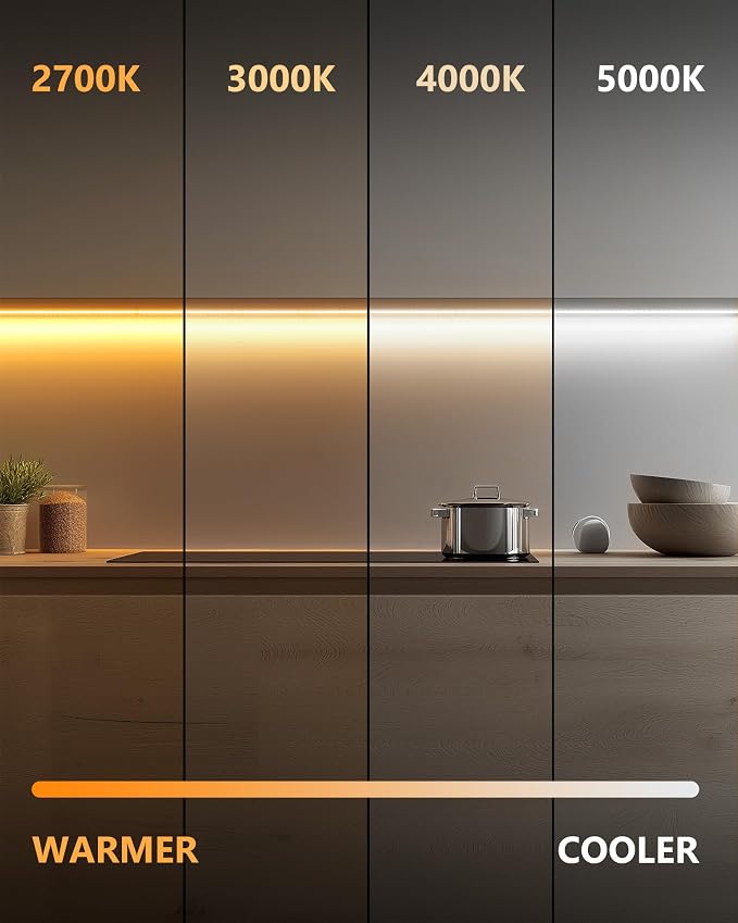 HitLights White COB LED Strip Lights Kit 4000K with Remote, 16.4ft 12V | UL Listed, Dimmable Tape Light with Power Supply, 2640 LEDs, 426 lm/ft, CRI 90+, Rope Lighting for Kitchen Cabinet Room