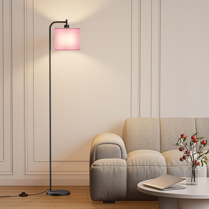 Floor Lamp for Living Room, Tall Standing Lamp with Linen Shade | Dimmable with Remote Control, 3 Color Temperatures, 9W LED Bulb Included, Ideal for Bedroom, Office and Reading Corner