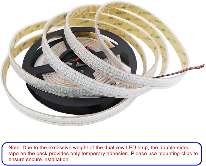 12V Red LED Strip Lights 16.4ft Double Row 2400LEDs Waterproof IP67 | SMD 2835 Super Bright Dimmable Flexible Tape Lights for Outdoor, Indoor, Bedroom, DIY, Truck, RV, and Boat Lighting