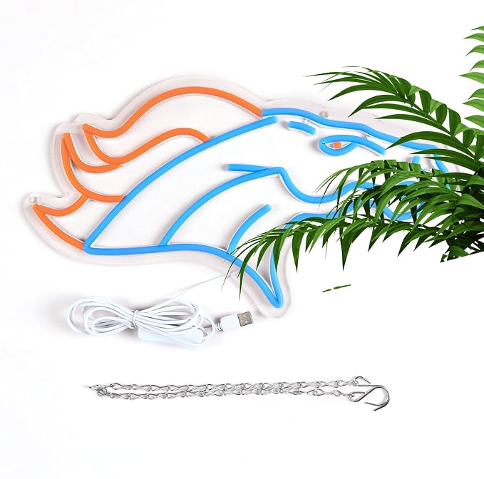 Football Neon Sign for Wall Decor Football Led Neon Light for Man Cave | Dimmable Rugby Team Logo Led Sign for Bedroom Party Club Bar Dorm Garage Decor Birthday Gifts for Men Size 16.1*9.8 In
