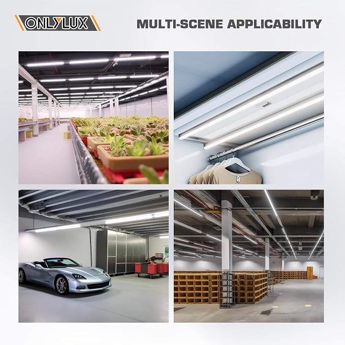 LED Shop Lights, LED Tube Light 25W 6000K(2 Pack) | Garage Lighting, Super Bright, Under Cabinet Lighting, Linkable with Plug Shop Lights for Garage Workbench Workshop Basement