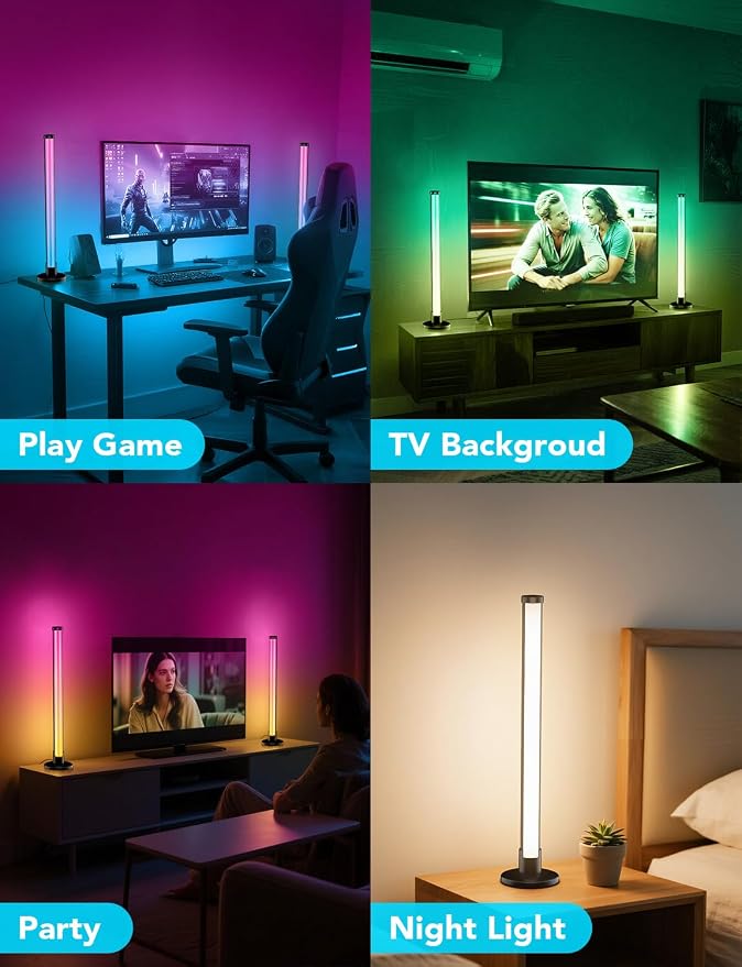Smart LED Light Bars, Gaming Lights RGB Light Bar for Room, 16 Million Colors TV Backlights, Music Sync, App & Remote Control Ambient Lighting for PC, Room Decorative Mood Lights