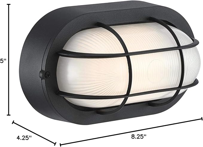 Westinghouse 6113700 Traditional One-Light Dimmable LED Outdoor Wall Light, Textured Black Finish, White Glass