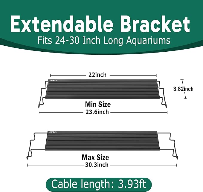 24/7 LED Aquarium Light for 24-30 Inch Plant & Fish Tank IP68, 12-Color & Gradient & Full Spectrum with Sunrise-Daylight-Moonlight, Auto On/Off, Brightness, Extendable Brackets for Freshwater