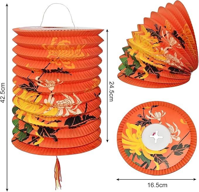 12pcs Colorful Paper Lanterns: Chinese New Year & Wedding Party Lanterns (Pink Blue)