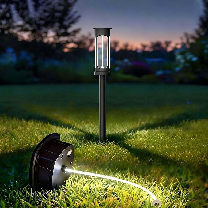 Solar Pathway Lights Outdoor 1 Pack, Upgraded Brighter 6 Inch extended filament Solar Garden Lights, Waterproof Up to 15 Hrs Lighting for Yard Garden Walkway Driveway Landscape Patio Decor (White)