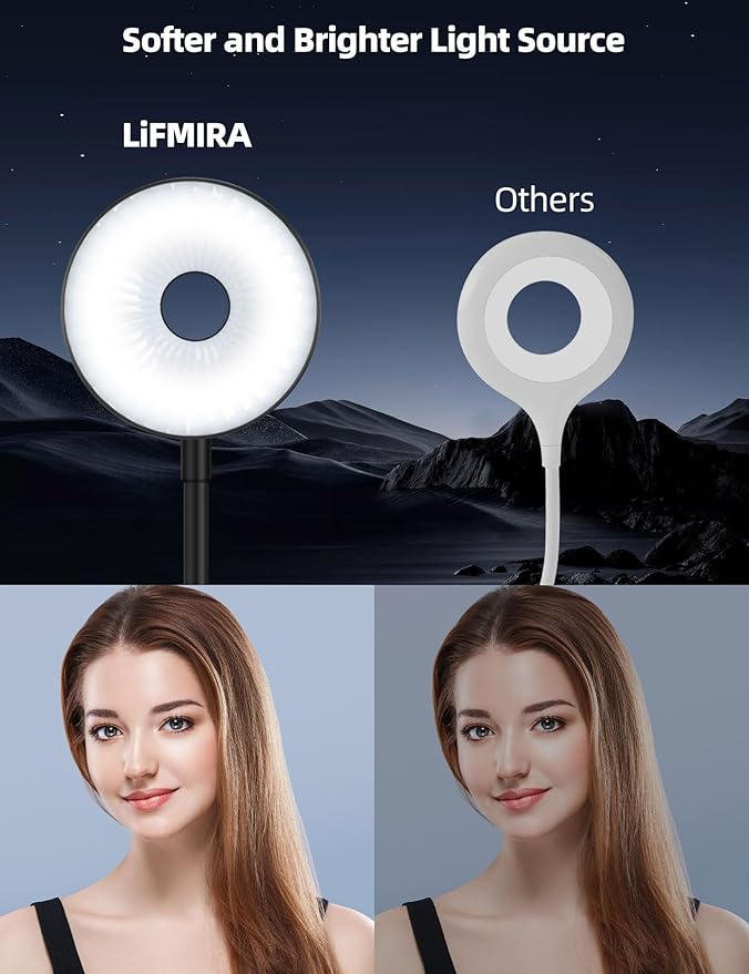 Clip on Desk Lamp 10-Level Dimming & 5 Color Modes Reading Book Light, Flexible Gooseneck Reading Light for Beds, Desks, Headboards - Eye-Friendly Night Light Clip on Light for Bed Bedside (Black)