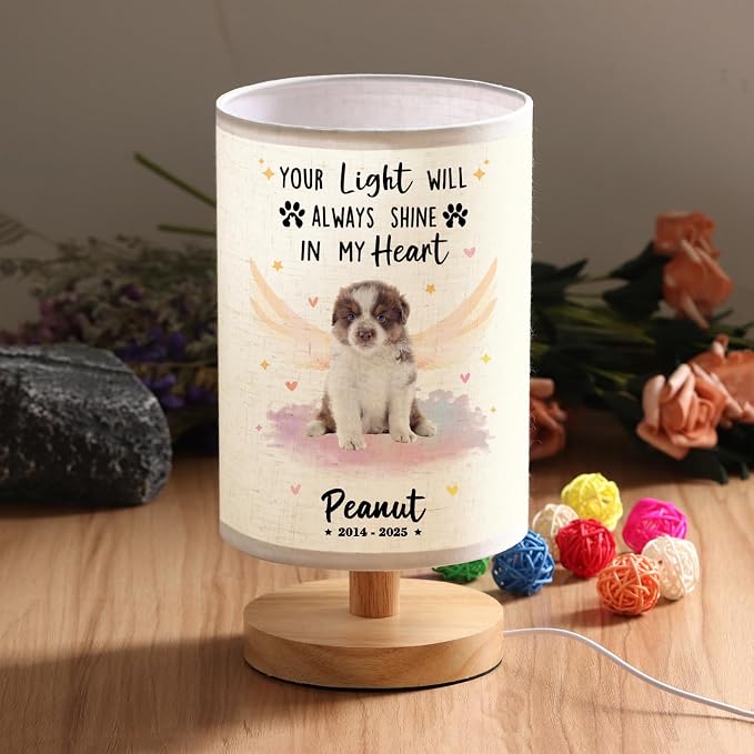WSYEAR Dog Memorial Gifts for Loss of Pet Sympathy Gift for Dog Cat Passed Away Custom Photo A Pet Remembrance Bereavement Gifts for Family Friend