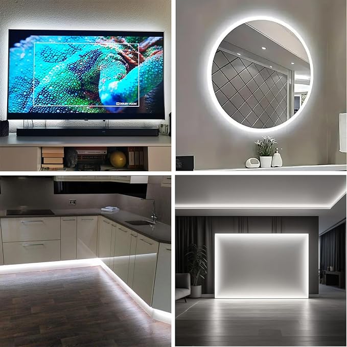6.56FT White Neon Light Strip, 5V USB White Led Strip Lights with Touch Controller, Flexible Neon Rope Light for Bedroom, Party, Home Decor, Poster Lights