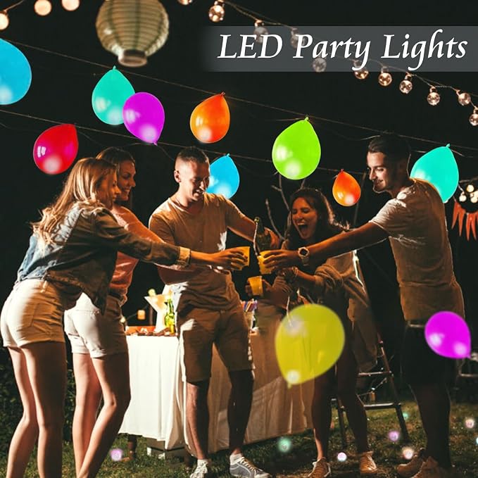 200pcs Balloon Lights Warm White Mini LED Lights Round Long Standby Time Multicolor Ball Lamps Paper Lantern for Easter Birthday Party Christmas Halloween Decoration Purple