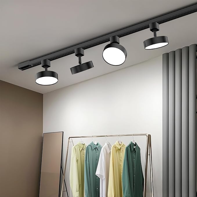 Diffuse LED Track Lighting Heads H Type, 12 Pack Black | Dimmable Track Light Heads, Kitchen Ceiling Fixtures Compatible with H Track Rails, Flicker Free CRI90+ 3000K 12W 1000lm