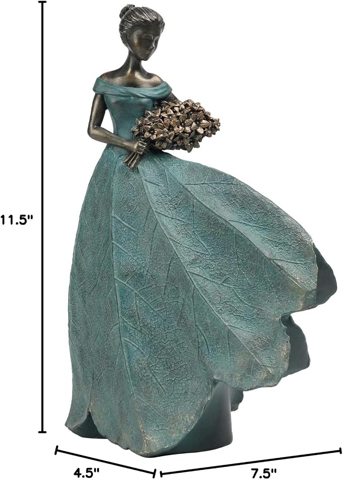 Guichifun Fairy Statue Leaf Angel Girls 7.5 x 4.5 x 11.5 Inch | Resin, Home Garden Patio Decor, Memorial Gift for Mom, Outside or Inside, Outdoor Yard Decorations Figurines