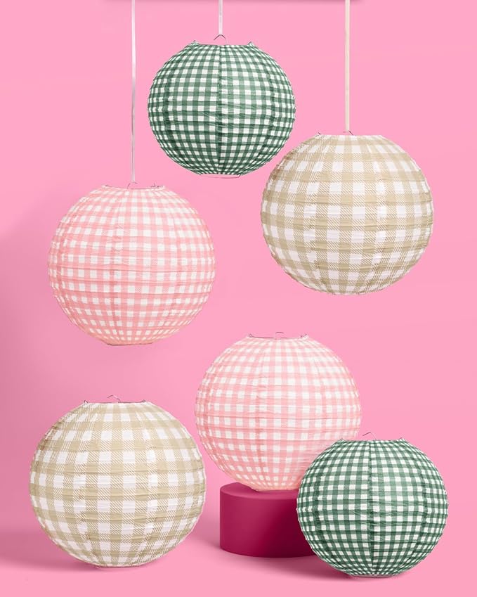 xo, Fetti Paper Camp Lantern Set | Pink, Green, Camp, Bachelorette, Birthday, Outdoor Party, Glamping Decor