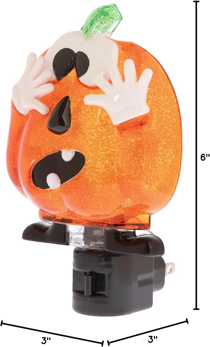Creative Hobbies Silly Pumpkin Halloween Night Light - Includes 5W C7 and Rotational Socket with On/Off Switch