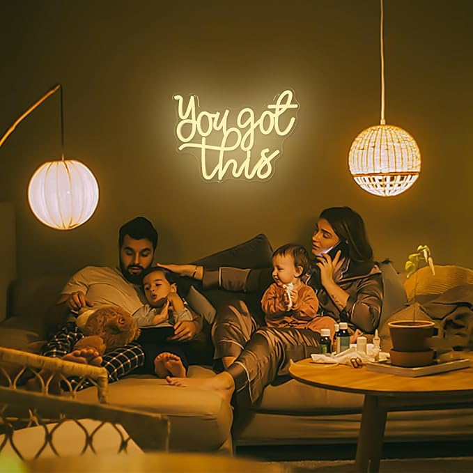 You Got This Neon Sign for Wall Decor Inspirational Neon Led Sign Dimmable You Got This Sign for Home Office Decor Neon Light up Sign Neon Wall Sign for Bedroom Living Room Party Gift