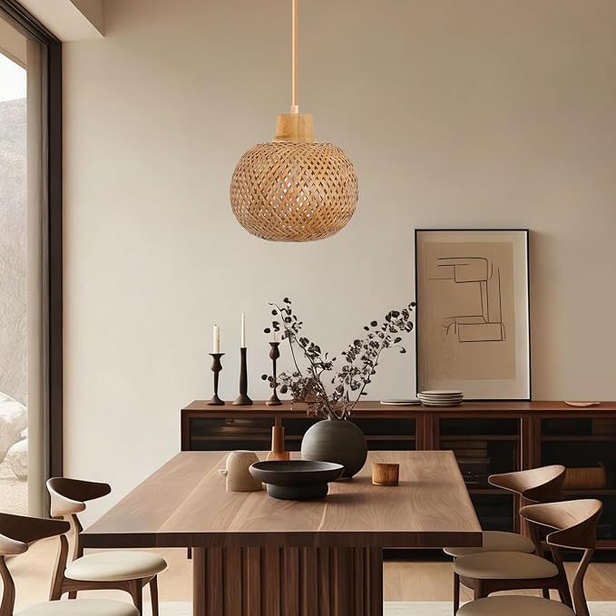 Plug in Pendant Light Cord, 15FT Weaved Plug in Hanging Light Cord Kit | Pendant Light Socket with On/Off Switch, Farmhouse Hanging Lights with Plug in Cord, E26 E27 Light Socket Cord, No Bulb