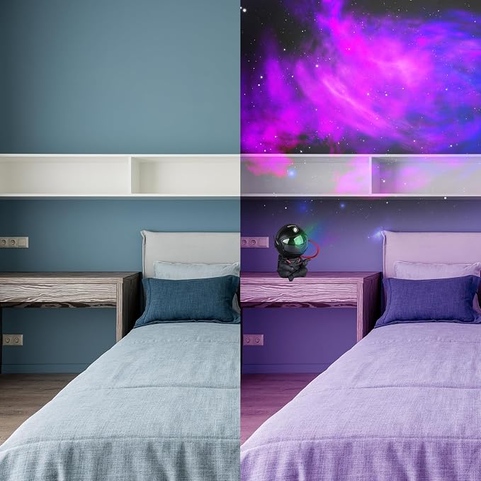 YXQUA Astronaut Galaxy Star Projector for Kids, Black Guitar | 8 Modes, Remote, 270 Degree Rotation, Night Light, Nebula Projection, Bedroom, Home Theater, Party, Birthday Gift